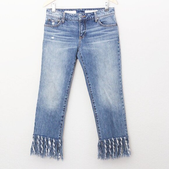 Anthropologie Pilcro and the Letterpress Hyphen Boy Fit Fringe Crop Jeans 27 - Picture 5 of 16